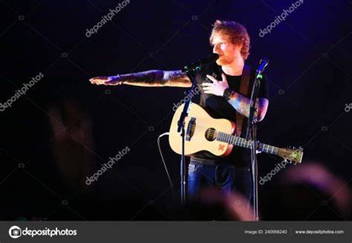 British singer Ed Sheeran performs the O