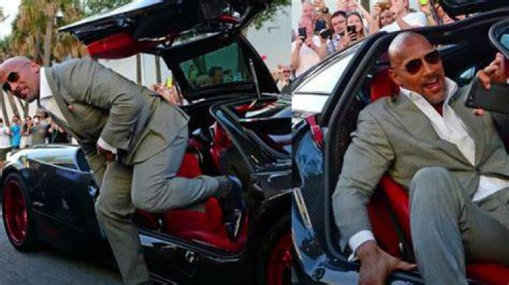 Dwayne Johnson with his Pagani Huayra