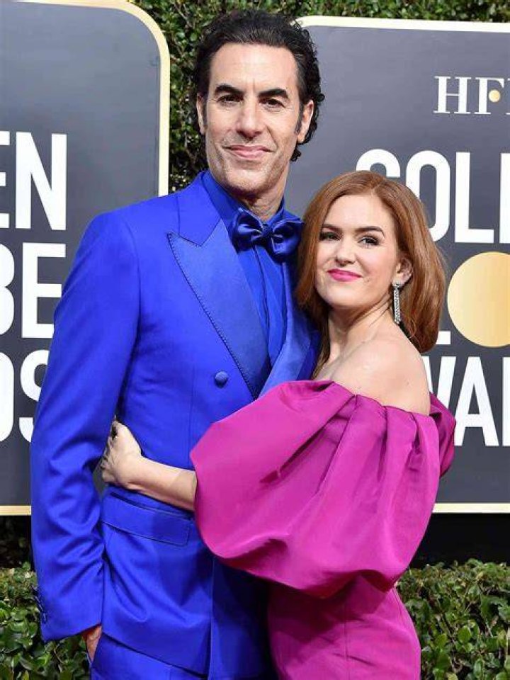 Sacha Baron Cohen with his wife Isla Fisher at the award show